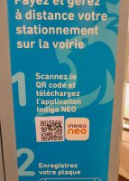 Image d'un horodateur avec un code QR falsifié