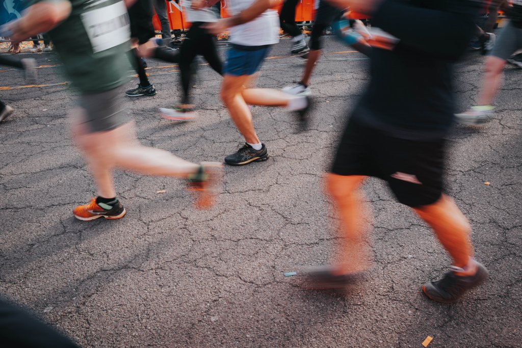 Photo de pieds de coureur