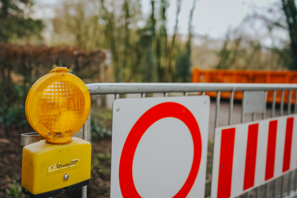 Route barré pour travaux