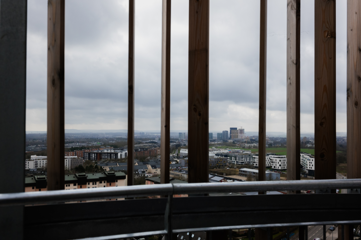 Image de la vue sur le Kirchberg prise sur le toit du château d'eau