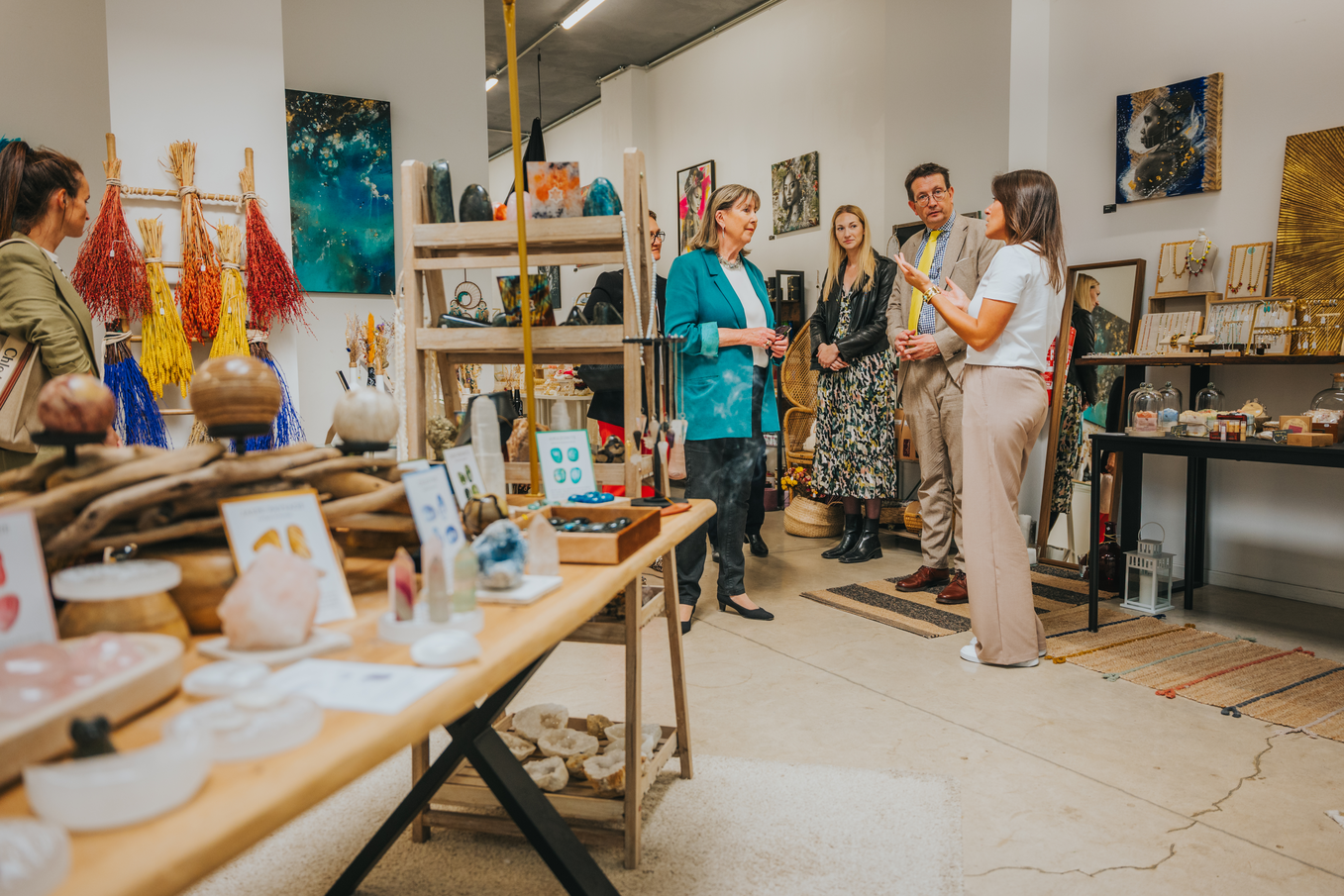 Image de l'inauguration des pop-up stores avec Maurice Bauer et Lydie Polfer