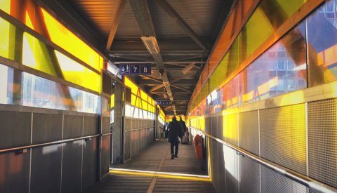 passerelle reliant la Gare au quartier de Bonnevoie