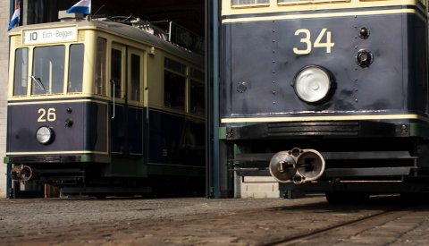 vieux tramway au musée des tramways