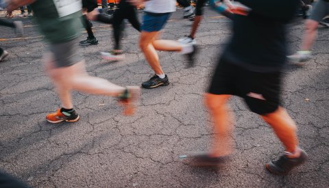 Photo de pieds de coureur